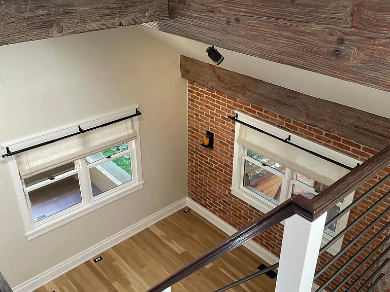 View from loft into family room