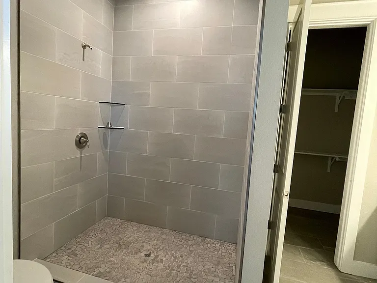 Master shower and walk-in closet