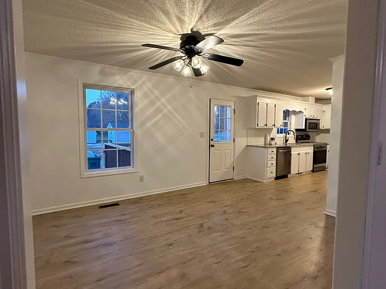 Entering the dining area from the front living room