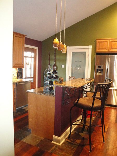 The Front Door : The cabinets are maple with a chocolate glaze