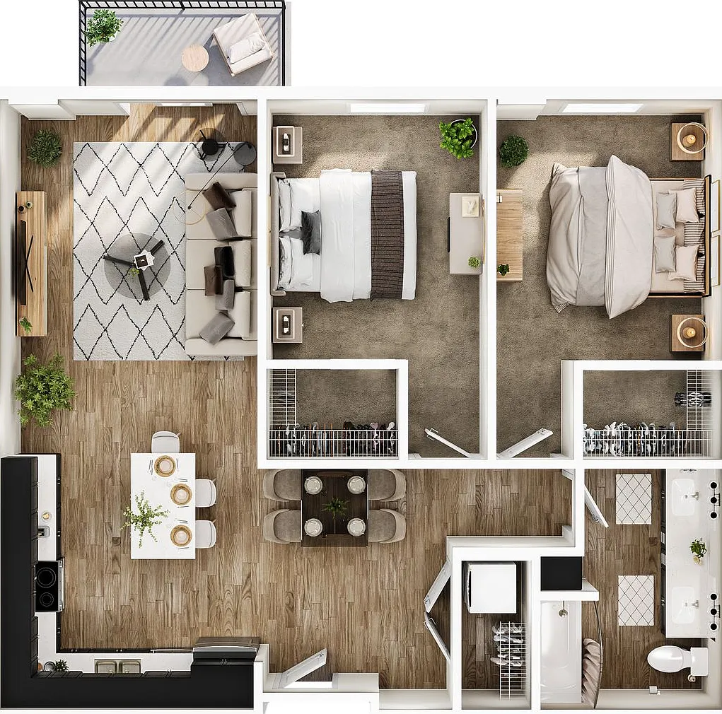 The Turner - 2 Bedroom / 1 Bathroom — Photo 2
