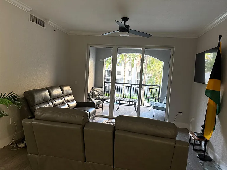 Great room looking out to patio and pool