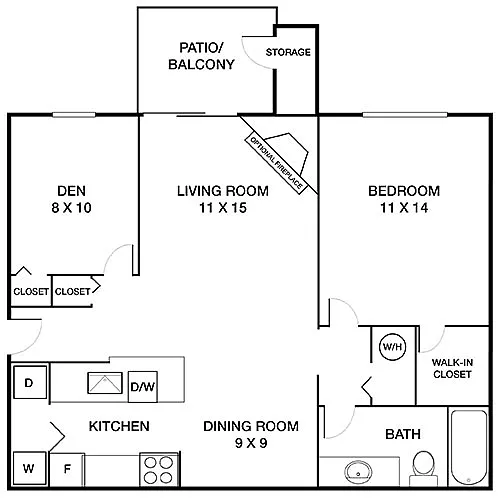 Floor plan Meadows with Den Premier