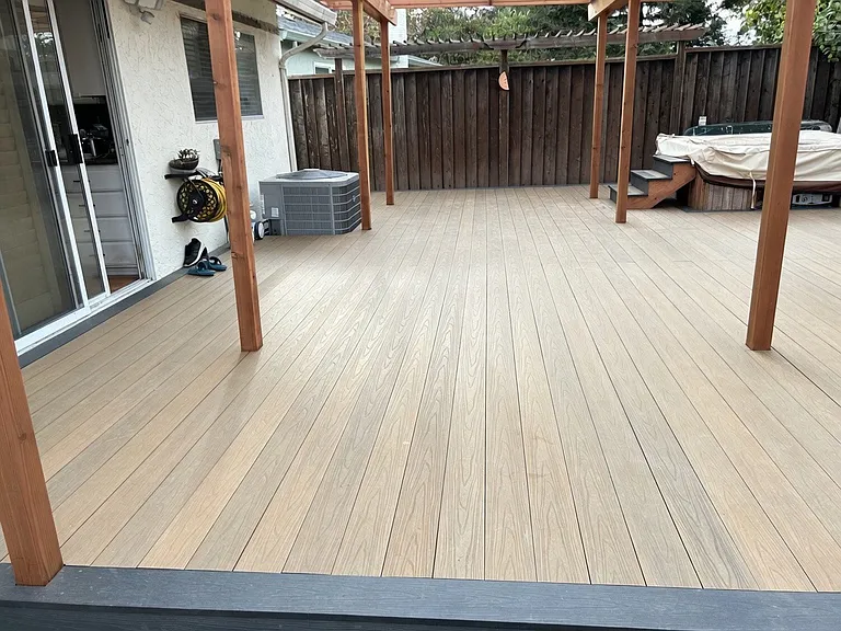 New remodeled redwood deck.