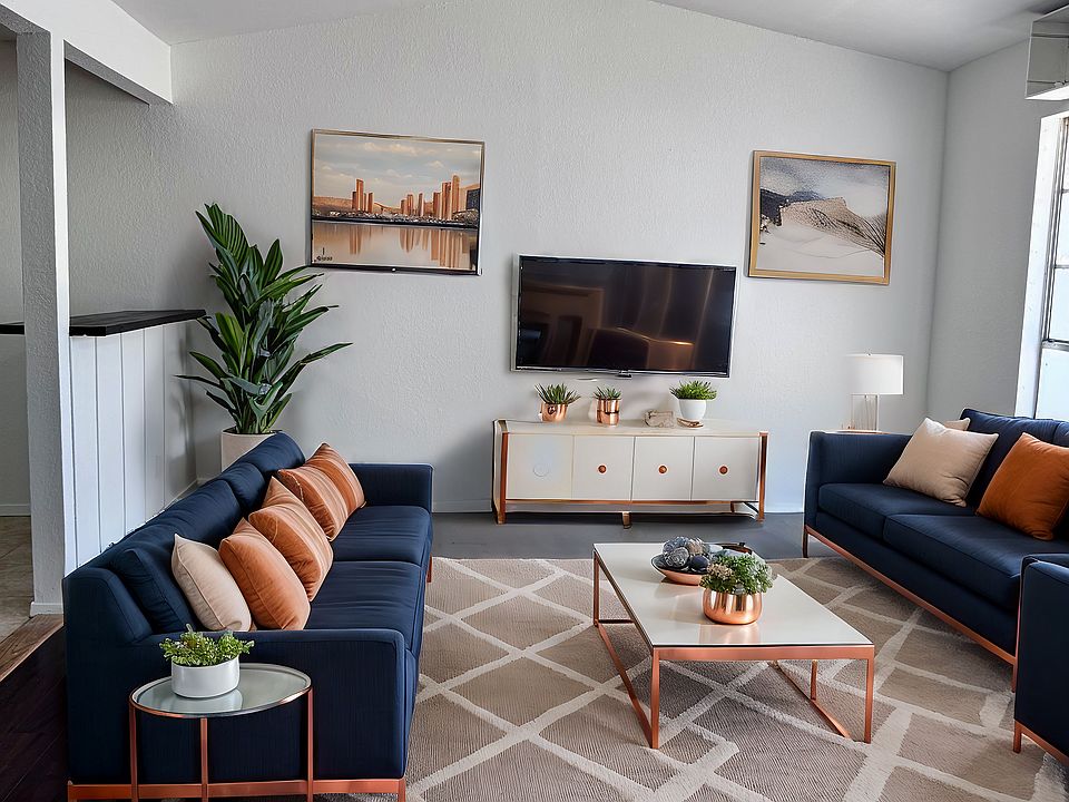 Spacious living area with vaulted ceilings