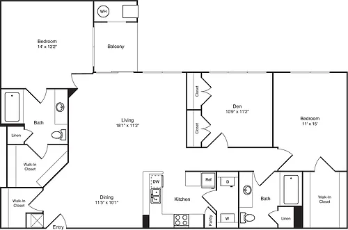 Floor plan Governor with Den