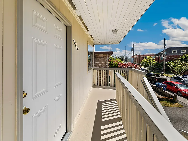 New front door and resurfaced landing.