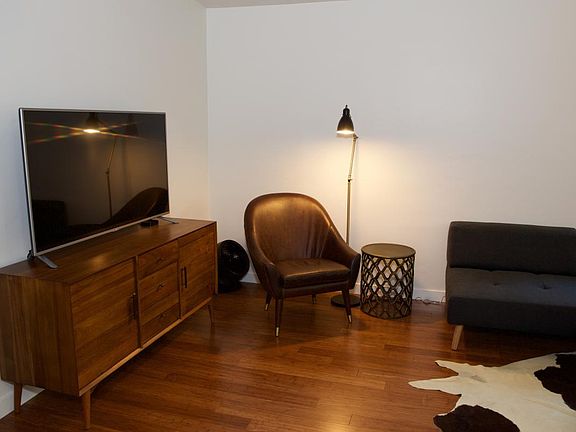 There are hardwood floors throughout the bungalow and it has