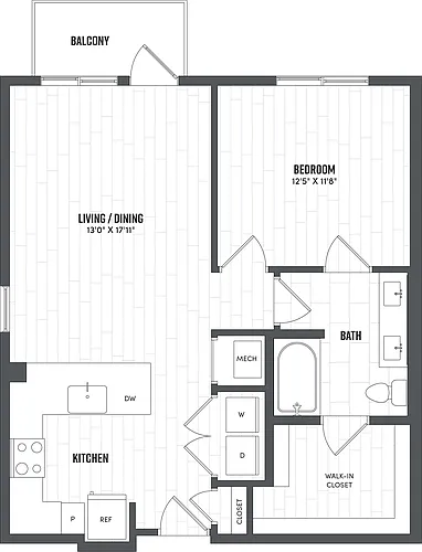 Floor plan 1 Bed/1 Bath-A9