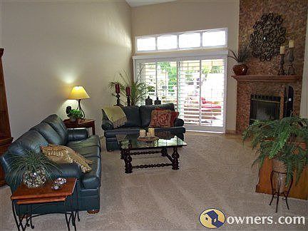 Living Room with Natural Stone Fireplace