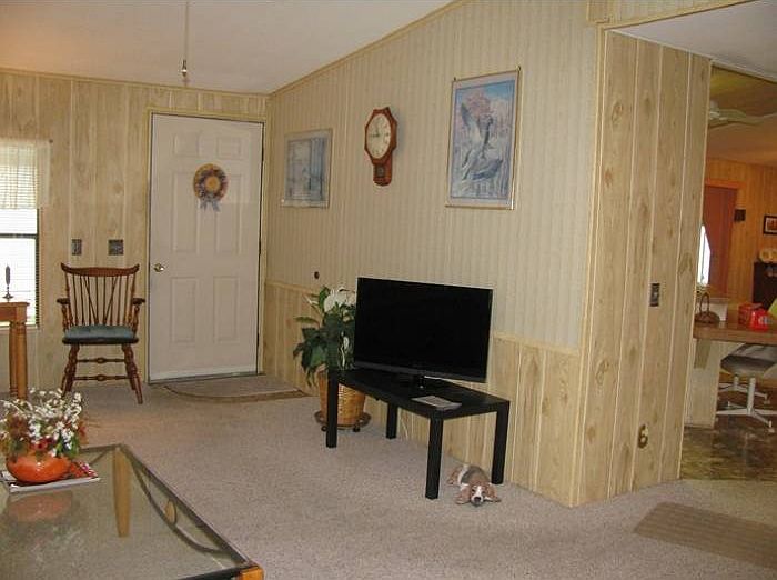 Front door, living room