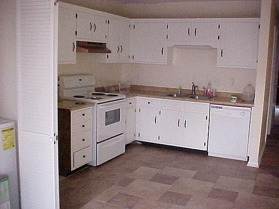 View of Kitchen with Tile Flooring
