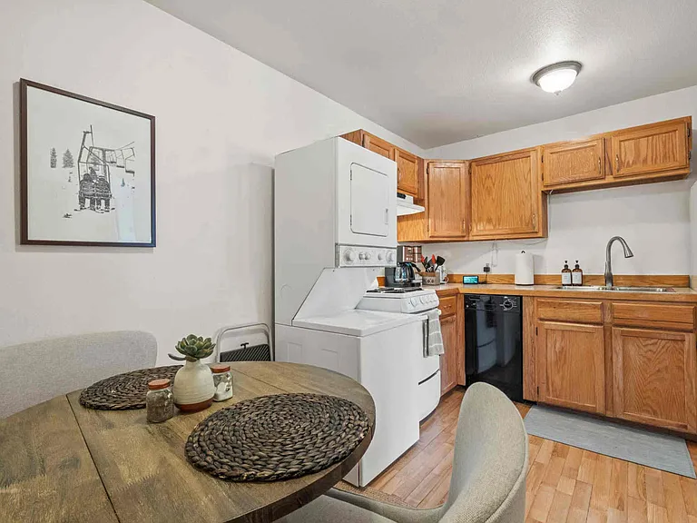 Kitchen with in-unit washer/dryer