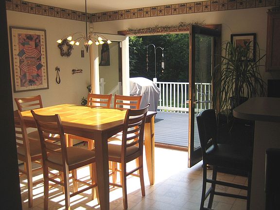 View from the kitchen onto deck