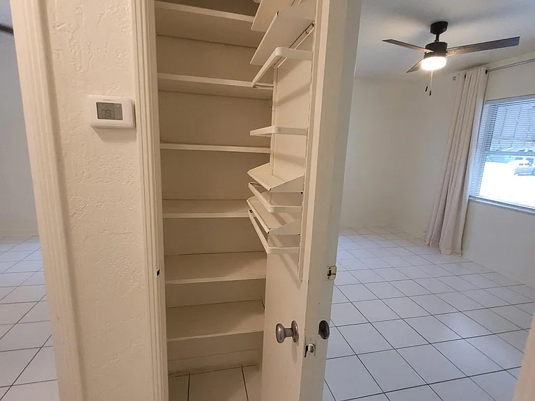 One of two hallway closets