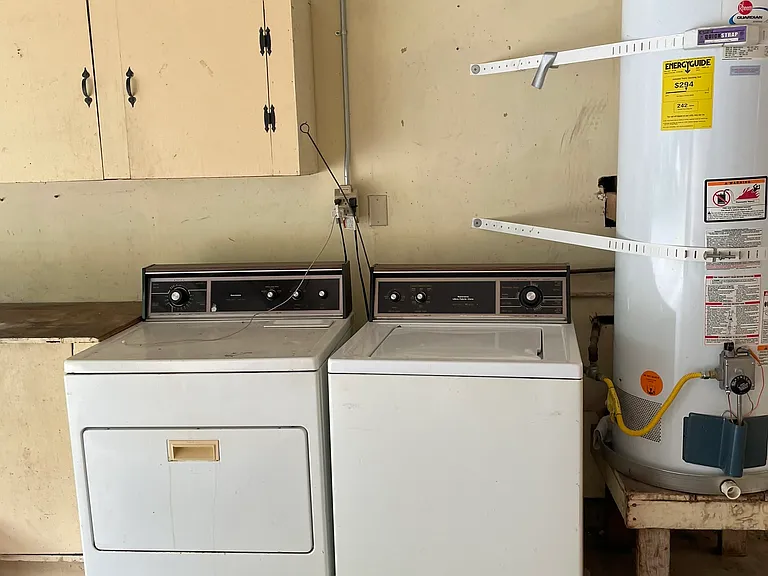 Washer, Gas Dryer, and 40 Gallon Water Heater