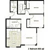 Floor plan 2 Bedroom 2 Bath - 60% AMI
