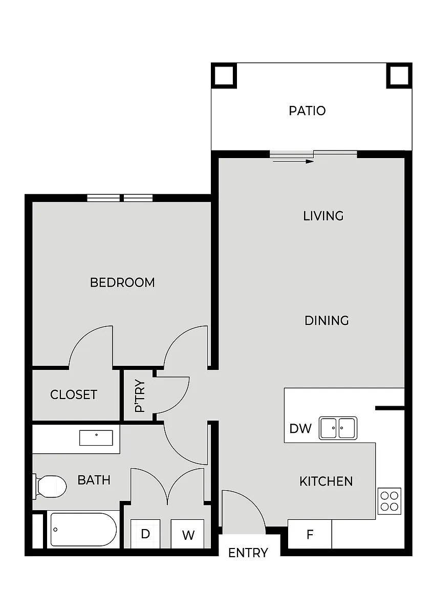 Floor plan One Bedroom C