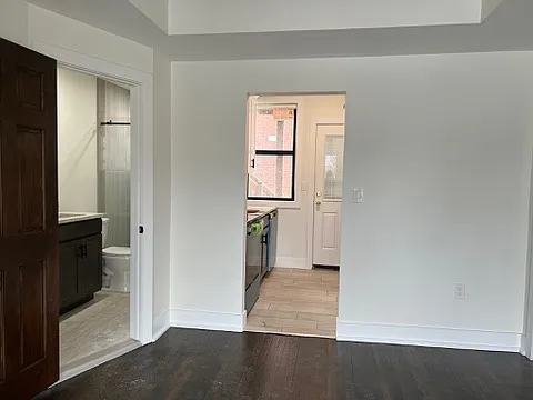 Looking into the kitchen from the living room