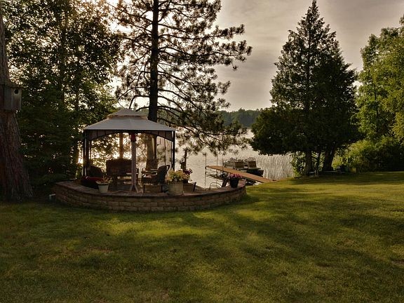 Stone patio and gazebo