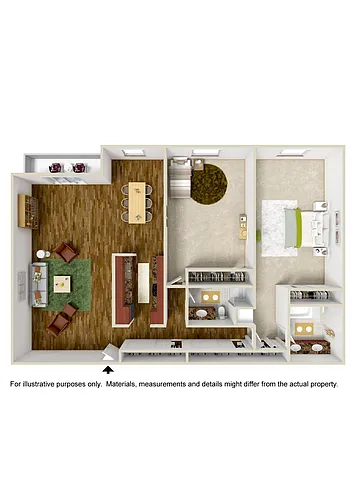 Floor plan 2 Bedroom 2 Bath