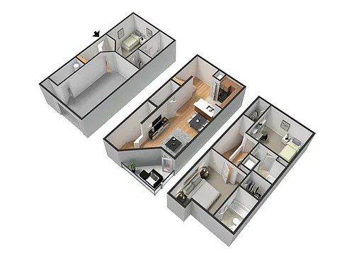 Floor plan Uptown II 3BR/3BA