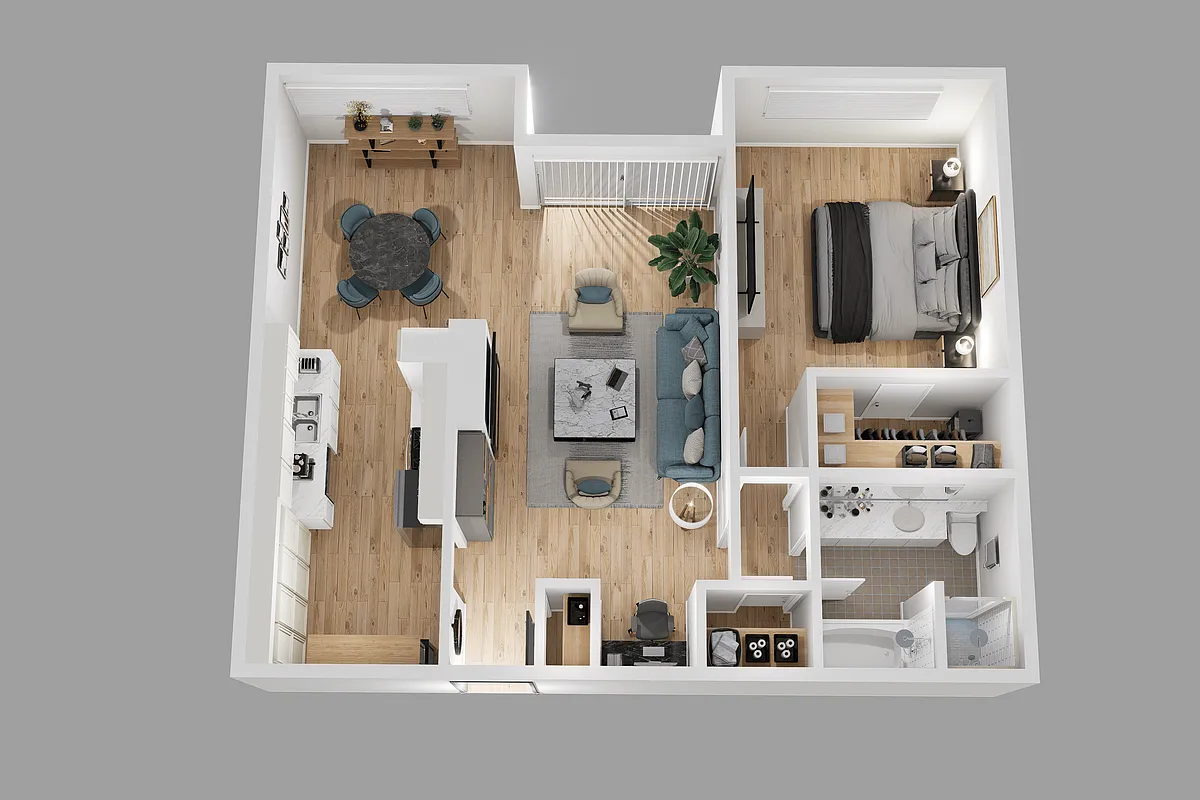 Floor plan 1 Bedroom A
