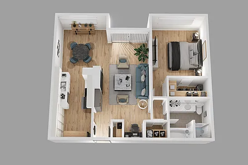 Floor plan 1 Bedroom A