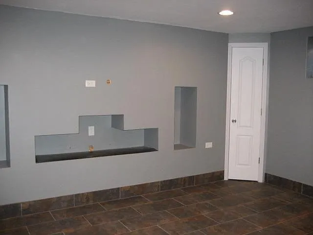 Partially Finished Basement Entertainment Wall