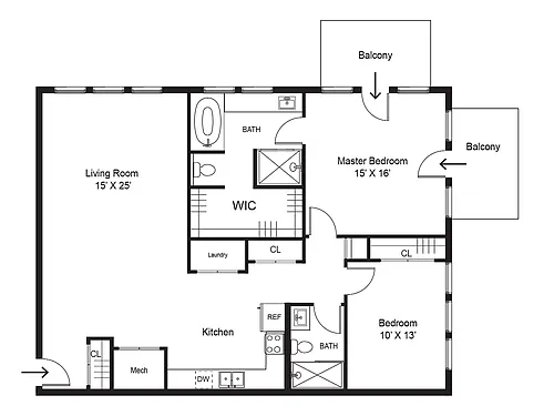 Floor plan 2 Bedroom