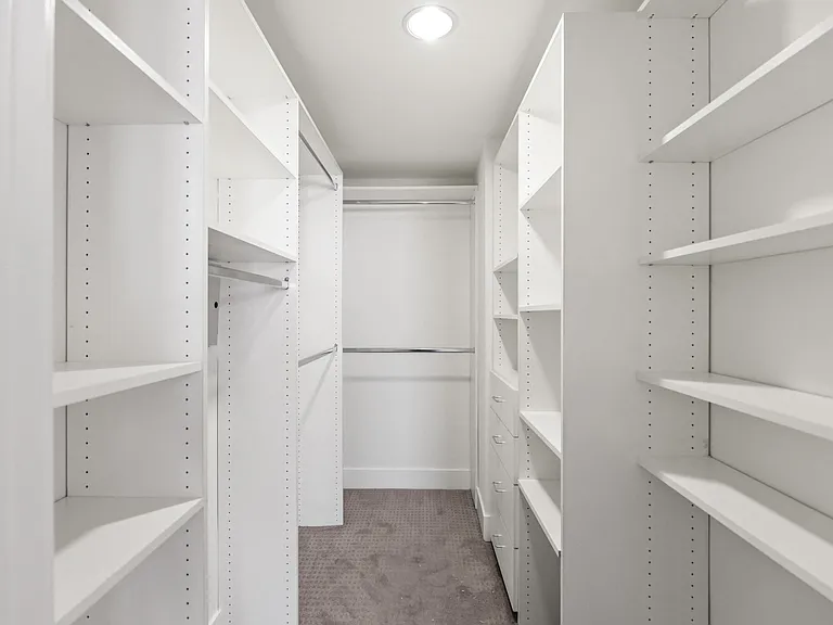 Walk-In Closet with Built-In Organizers