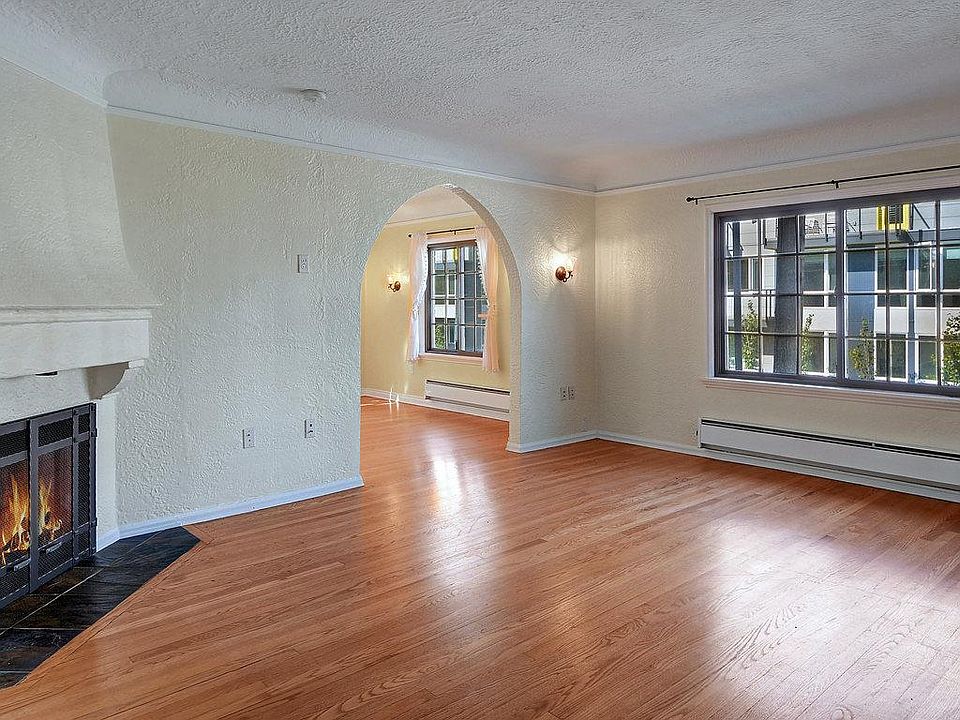 Living room looking into dining