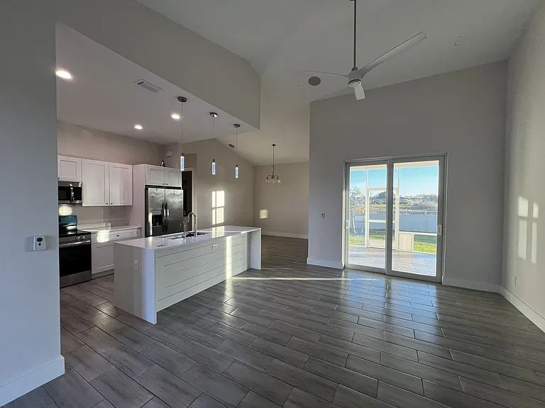 kitchen & living room