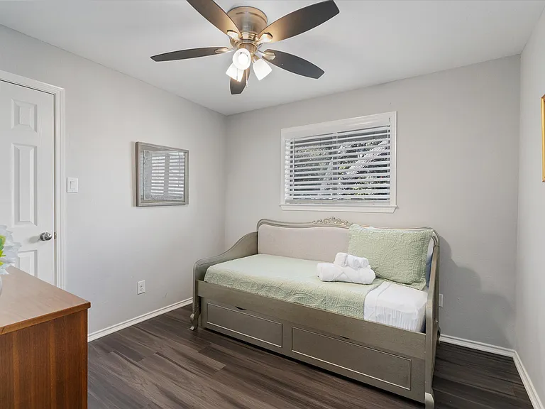Secondary Bedroom with Twin Trundle Bed (2 Twin Mattresses) and Dresser with Walk In Closet