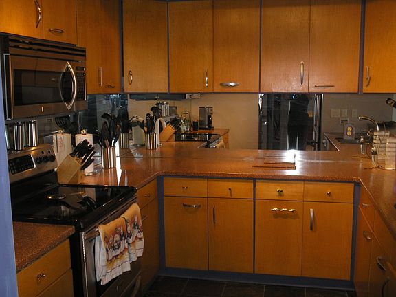 Beautifully remodeled kitchen with stainless steel appliances 