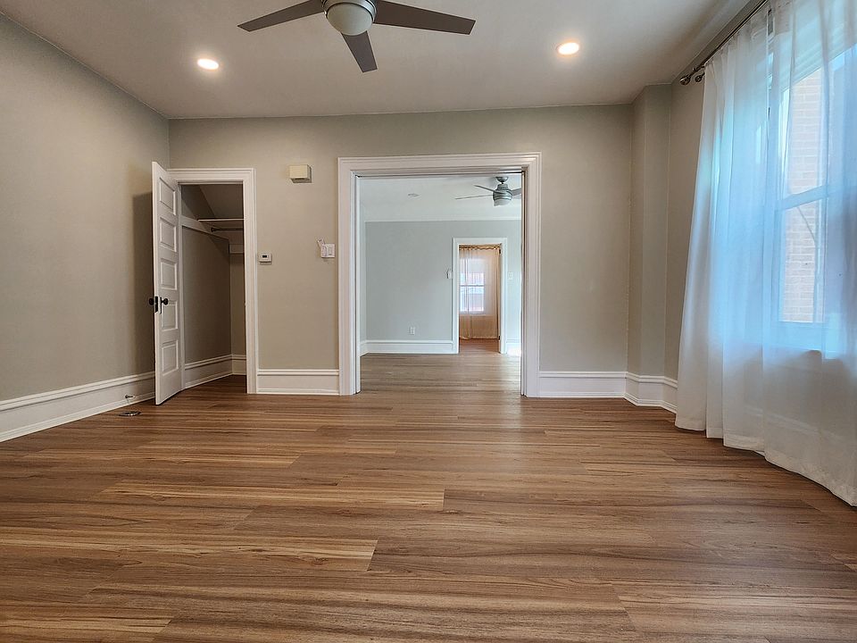 Dining room and closet, view towards front of unit.
