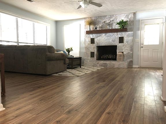 Living room and fireplace