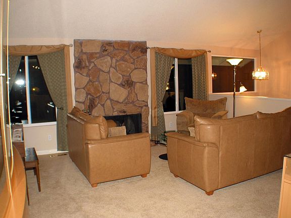 Living room with fireplace