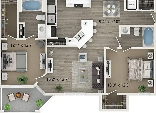 Two Bedroom Two Bath Floor Plan Two Bedroom Two Bath Floor Plan