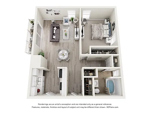 Floor plan One Bedroom Type S