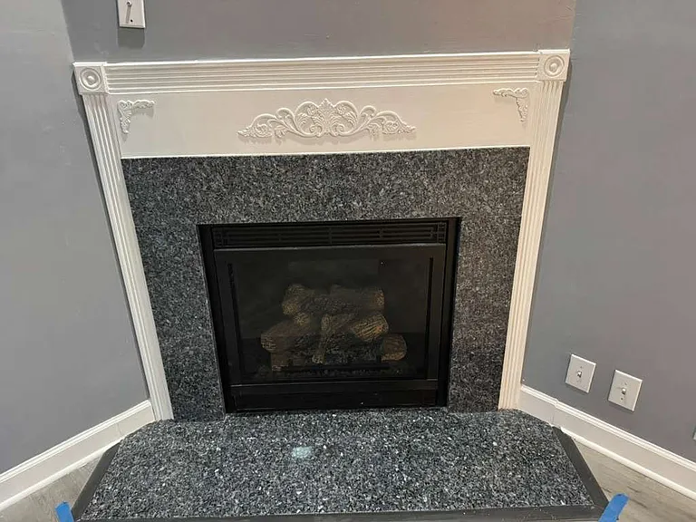 Close up of the New fireplace.