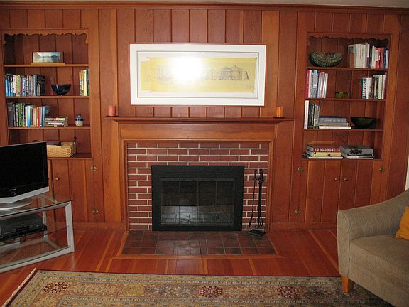 Fireplace with Built-In Book Cases