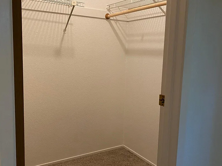 Closet with shelving.