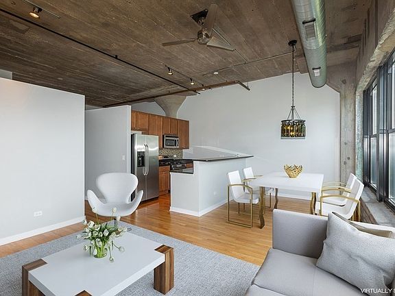 Kitchen Dining Living room virtually staged