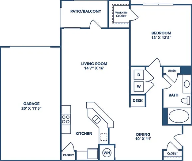 1 Bedroom | 1 Bath | 880 SF | Attached Garage 1 Bedroom | 1 Bath | 880 SF | Attached Garage