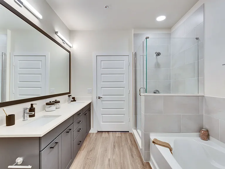 Primary Bathroom with glass shower