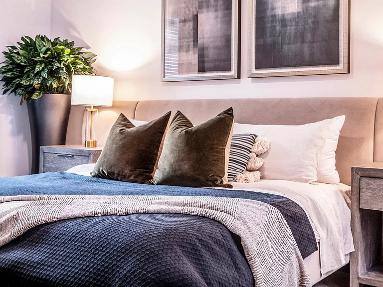Spacious bedrooms accommodate any bed size.