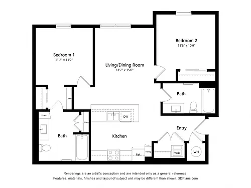 Floor plan Two Bedroom