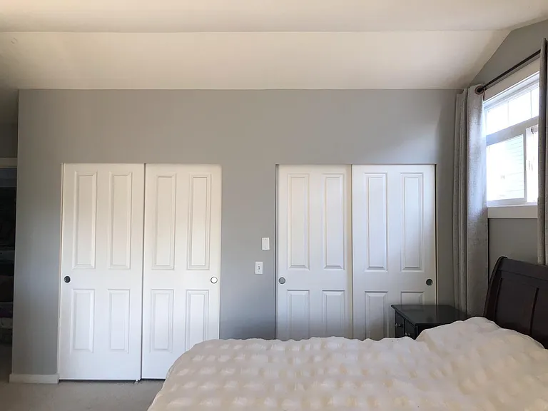 His and hers closets in master bedroom