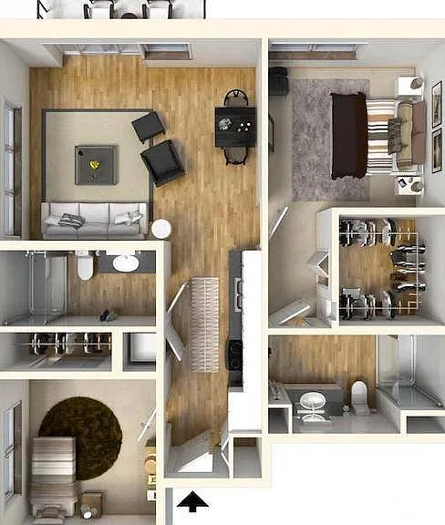 2 Bed / 2 Bath - 954 SF 2 Bed / 2 Bath - 954 SF